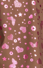 1141PR koi Basics Ari Split Neck Foil Print Top - Iridescent Light Bright Walnut