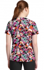 CK857 High-Low V-Neck Print Top by Cherokee - Cut Flowers