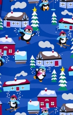 CK856 Haut Imprimé à Col en V avec 2 Poches par Cherokee - Playing Penguins