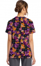 CK856 Haut Imprimé à Col en V avec 2 Poches par Cherokee - Velvet Floral