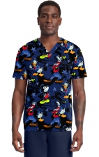 TF788 Tooniforms Haut Imprimer pour Hommes avec 2 Poches par Cherokee Uniforms - Mickey Bro Time