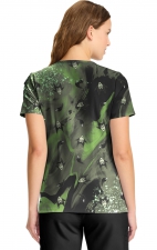 TF626 Tooniforms Modern Classic Fit 2 Pocket Print Top by Cherokee Uniforms - Dark Clouds