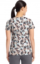 2266 Healing Hands Amanda Grosgrain Ribbon V-Neck Print Top - Abstract Cheetah