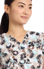 2266 Healing Hands Amanda Grosgrain Ribbon V-Neck Print Top - Abstract Cheetah