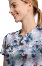 HH911 Ivy 3 Pocket Print Top by Healing Hands - Underwater Blooms