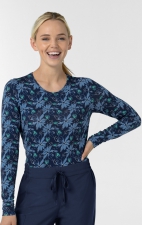 2409 Wink Layers Haut Lisse à Manche Longues Imprimer - Beachy Blooms Navy
