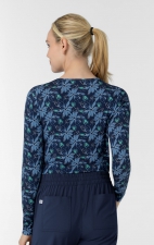 2409 Wink Layers Haut Lisse à Manche Longues Imprimer - Beachy Blooms Navy