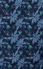 2409 Wink Layers Silky Long Sleeve Print Top - Beachy Blooms Navy