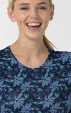 2409 Wink Layers Haut Lisse à Manche Longues Imprimer - Beachy Blooms Navy