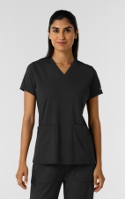 6559 Renew Knit Flex-n-Reach 2 Pocket V-Neck Top by WINK