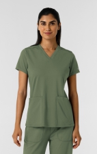 6559 Renew Knit Flex-n-Reach 2 Pocket V-Neck Top by WINK
