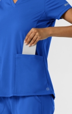 6559 Renew Knit Flex-n-Reach 2 Pocket V-Neck Top by WINK