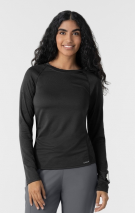2149 Layers Engineered Long Sleeve Underscrub Top with Watch Windows by WINK