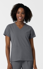 6180 Nürtur Front Seam V-Neck Top by WINK