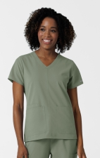 6180 Nürtur Front Seam V-Neck Top by WINK