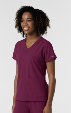 6180 Nürtur Front Seam V-Neck Top by WINK