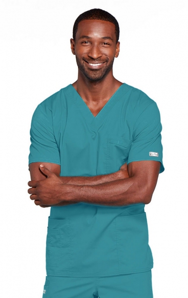 *FINAL SALE TEAL BLUE 4725 Workwear Core Stretch Unisex V-Neck 4 Pocket Top by Cherokee *FINAL SALE TEAL BLUE 4725 Workwear Core Stretch Unisex V-Neck 4 Pocket Top by Cherokee
