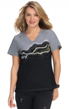 370PLM koi Lite Reform V-Neck Print Top - Agate Geode