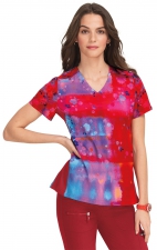 370PLM koi Lite Reform V-Neck Print Top - Vibrant Watercolor