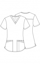 WW665 Workwear Professionals Haut à Col en V avec 3 Poches par Cherokee