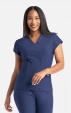 2501 Embrace Zoe Banded V-Neck 4 Pocket Top by Maevn