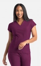 2501 Embrace Zoe Banded V-Neck 4 Pocket Top by Maevn