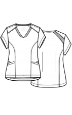 2501 Embrace Zoe Banded V-Neck 4 Pocket Top by Maevn