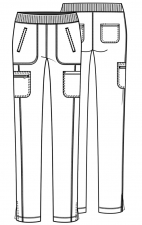 Mid Rise Tapered Leg Pull-on Pant - Cherokee Infinity - Antimicrobial