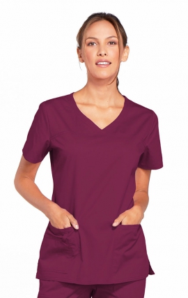 4727 Workwear Core Stretch 3 Pocket V-Neck Top with Back Yoke by Cherokee