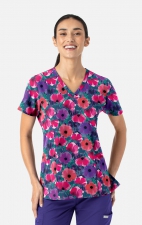 1797 Maevn Curved V-Neck Print Top - Autumn Bloom