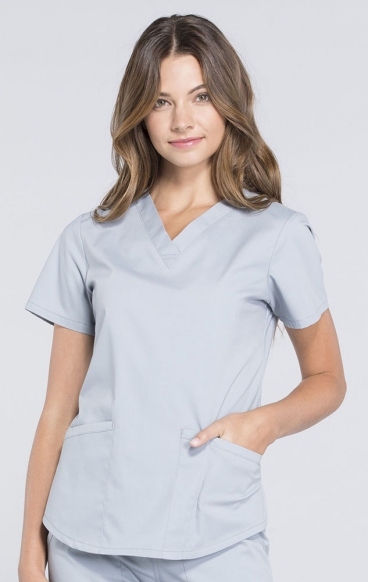 *FINAL SALE M WW665 Workwear Professionals 3 Pocket V-Neck Top by Cherokee