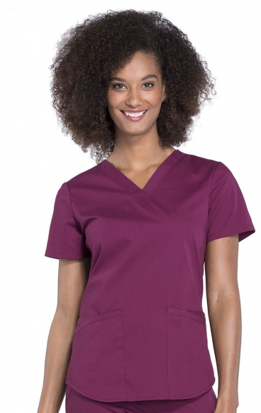 *FINAL SALE M WW665 Workwear Professionals 3 Pocket V-Neck Top by Cherokee