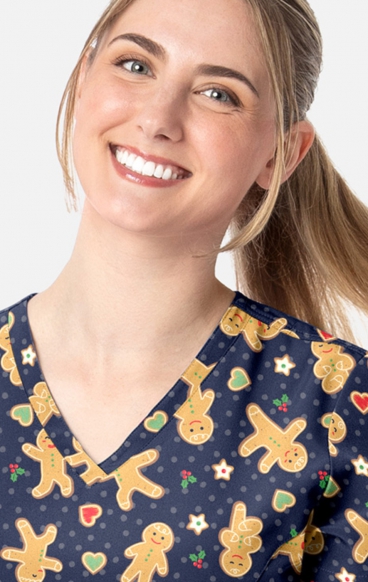 1797 Maevn Curved V-Neck Print Top - Gingerbread Zen 1797 Maevn Curved V-Neck Print Top - Gingerbread Zen