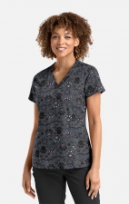 1797 Maevn Curved V-Neck Print Top - Regal Paws