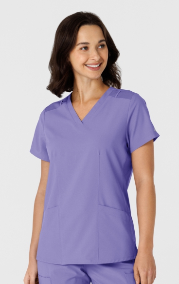*FINAL SALE 1XL 6145 W123 Flex-n-Reach Side Panel Curved V-Neck Top by WINK