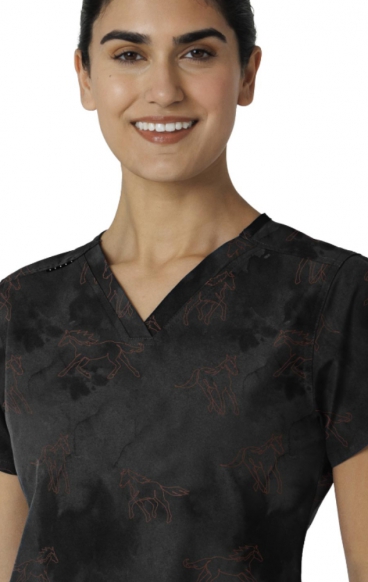 *FINAL SALE C13414 Carhartt 4 Pocket V-Neck Print Top - Misty Ride Black *FINAL SALE C13414 Carhartt 4 Pocket V-Neck Print Top - Misty Ride Black
