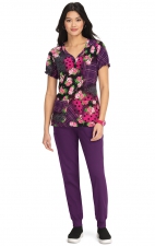 B123PR Betsey Johnson by koi Blossom Y-Neck Print Top - Playful Patchwork