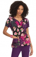 B123PR Betsey Johnson by koi Blossom Y-Neck Print Top - Playful Patchwork