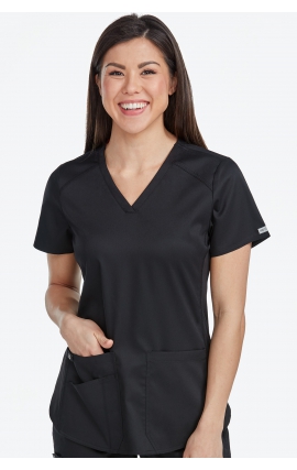 7459 Med Couture Performance Touch V-NECK SHIRTTAIL TOP