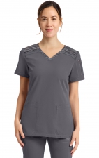 DK740 Dickies Dynamix Haut à Col en V avec Design de Bloc de Couleur Chiné