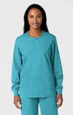 800 WORK Unisex Snap Front Round Collar Jacket by WINK