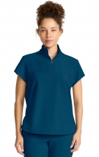 HH752 Quest Bella Partial Zip Stand Collar Scrub Top by Healing Hands