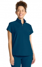 HH752 Quest Bella Partial Zip Stand Collar Scrub Top by Healing Hands