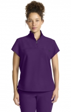 HH752 Quest Bella Partial Zip Stand Collar Scrub Top by Healing Hands