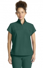 HH752 Quest Bella Partial Zip Stand Collar Scrub Top by Healing Hands