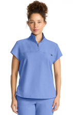 HH752 Quest Bella Partial Zip Stand Collar Scrub Top by Healing Hands
