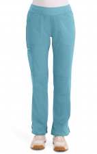WW110P Petite Workwear Revolution Straight Leg Pull On Pant by Cherokee