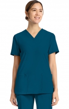 CK832 Achieve 2 Pocket Classic V-Neck Top by Cherokee