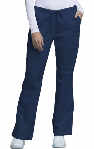 *FINAL SALE S 4044P Petite Workwear Core Stretch Flare Leg Drawstring Pant by Cherokee