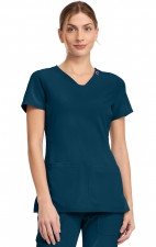 MC702 Amp 3 Pocket V-Neck Top with Flex Panels by Med Couture